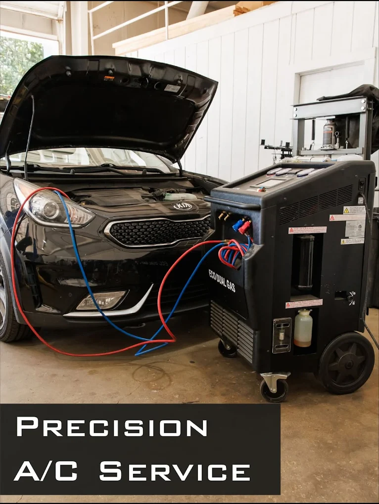 PEP Motor precision AC service on Kia — ECO DUAL GAS machine in Raleigh NC shop